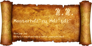 Mesterházy Máté névjegykártya